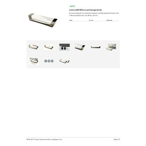 Laminator iLam Office A4 EU silber LEITZ 7251-00-84