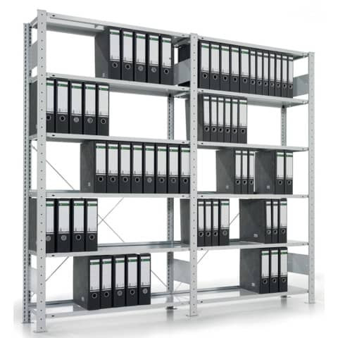 Bürosteckregal COMPACT - Anbauregal, Fachlast ca. 80 kg, 100 x 220 x 30 cm