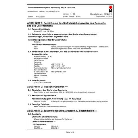 Plusterpen 3D Liner 25ml mittelblau MARABU 18030 009 652