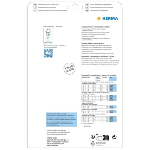 Adressetiketten 70x42mm weiß HERMA 4441 420 Stück permanent haftend