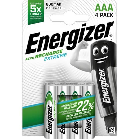 Akku Micro AAA 4 Stück weiß/grün ENERGIZER E300624405 NiMH Extreme