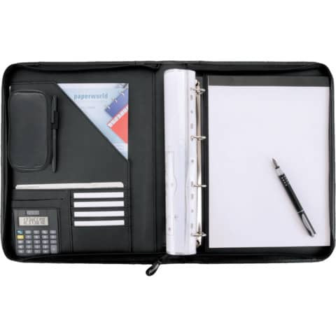 Schreibmappe A4 Kunstl.schwarz ALASSIO 30027 36x28x5cm