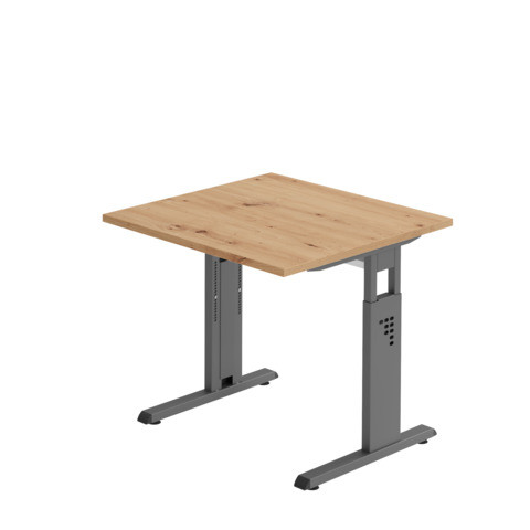 Schreibtisch 80x80cm Asteiche/graphit HAMMERBACHER VOS08/R/G