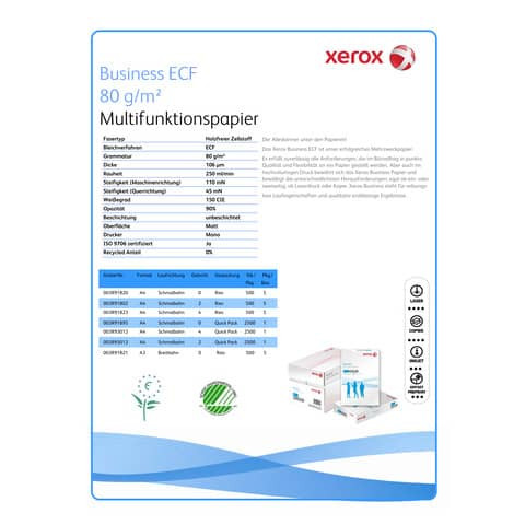 Kopierpapier 2500BL weiß XEROX 003R91895 A4/80g