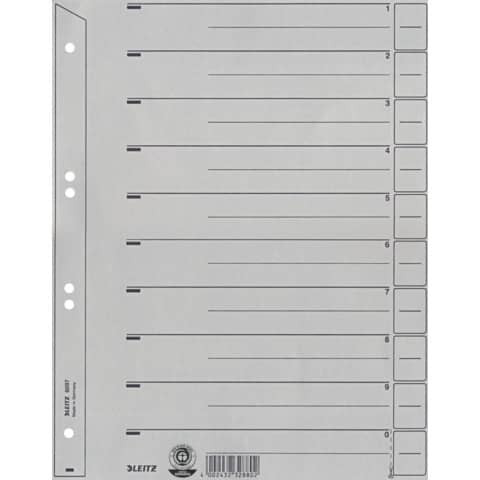 6097 Trennblätter für Hängeordner - Karton, A4, grau, 100 Stück