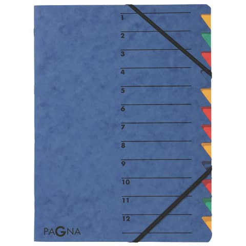 Ordnungsmappe blau 12teilig PAGNA 24131-02 Gummizug