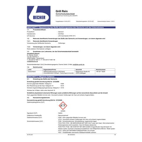 Grill Rein 1l DR.BECHER 1613000
