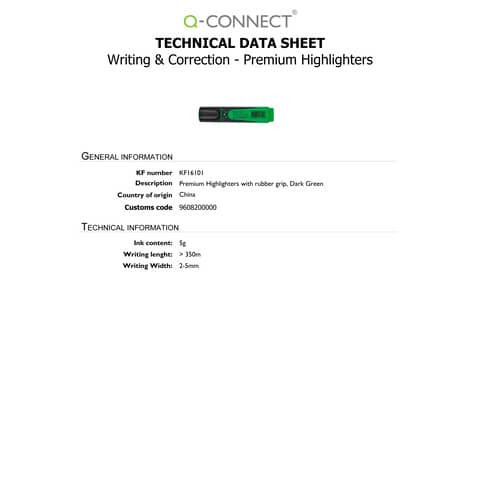 Textmarker Premium 2-5mm dkl.grün Q-CONNECT KF16101