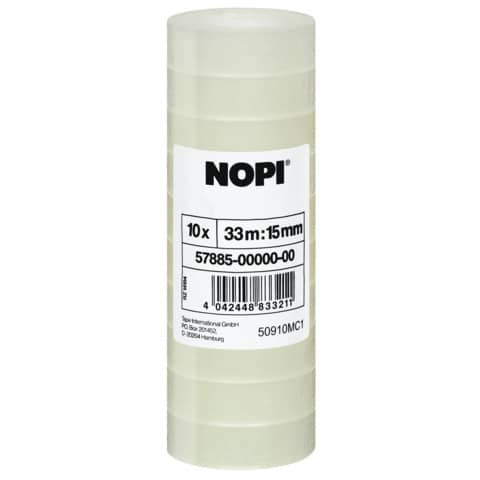 Klebefilm 10RL 15mm 33m transparent NOPI 57885-00000-00