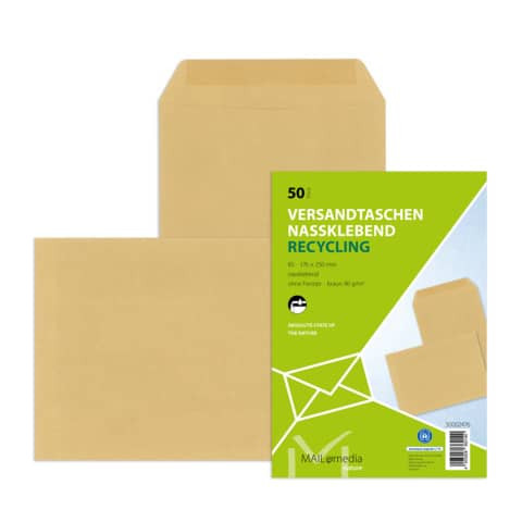 Versandtasche B5 gum. 90g braun 30002476 50ST