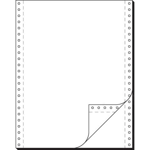 DIN-Computerpapier, 2fach, 12"x240 mm (A4 hoch), SD, blanko mit LP, 2000 Sätze