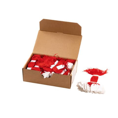 Hängeetiketten 15x24 mm weiß HERMA 6902 m. rotem Faden 1000 St.