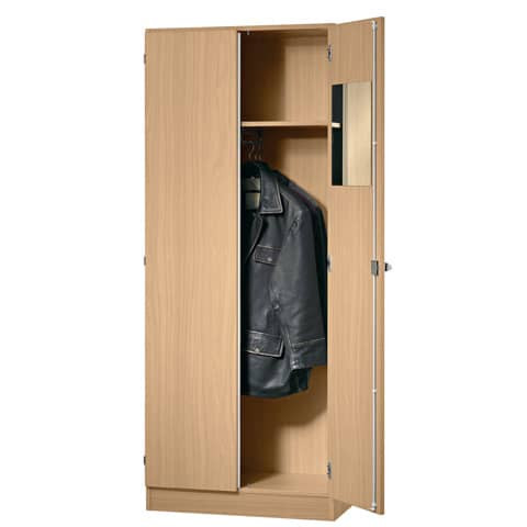 Garderobenschrank - 80 x 200,4 x 42 cm, Konstruktionsboden/Kleiderstange/Sockelblende, Ahorn/Ahorn