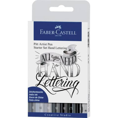 Tuschestift 8ST Handlettering sort. FABER CASTELL 267118 Pitt Artist
