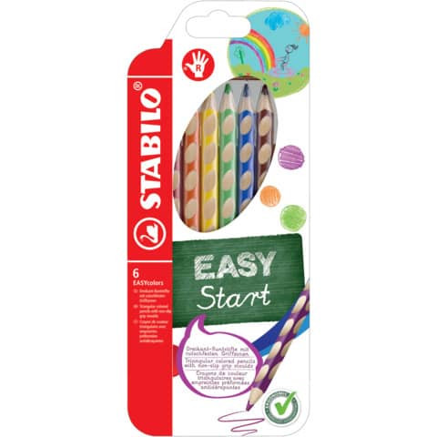 Farbstift Easycolors rechts Etui 6 Stück STABILO 332/6 sortiert