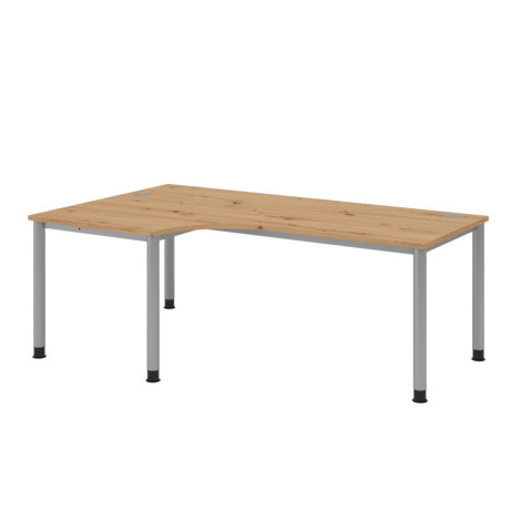 Schreibtisch 200x120 asteiche/silber HAMMERBACHER VHS82/R/S