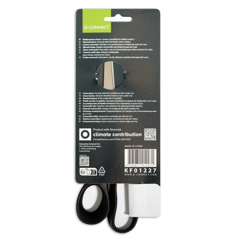 Schere 21cm Griff schwarz Q-CONNECT KF01227 abgerundet