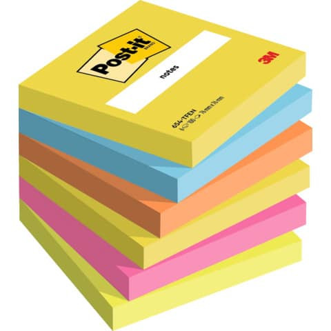 Haftnotizblock 76x76mm Active POST-IT 654TFEN 100Bl 6St