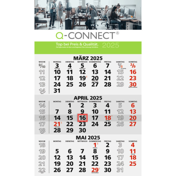 3-Monats-Wandkalender Q-CONNECT 665792