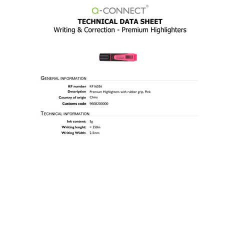 Textmarker Premium 2-5mm pink Q-CONNECT KF16036