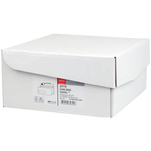 Kuvertierumschlag 229x114mm weiß. m. Fen ELCO 30778 Haftstreif 500 Stck.