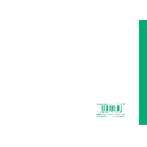 Tagelohnblock A5q 3x40Bl sd RNK 182