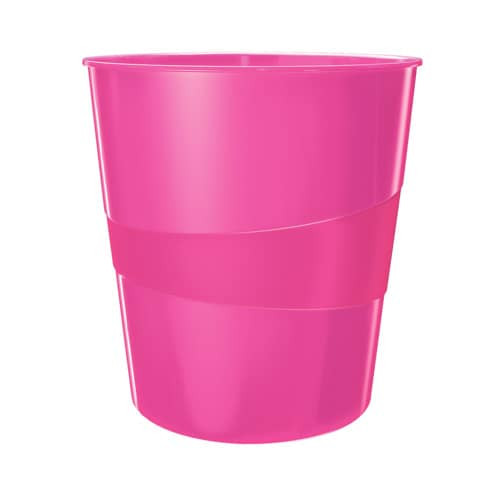 Papierkorb WOW 15l pink metallic LEITZ 5278-10-23