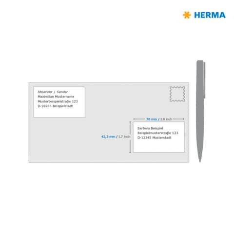 Etiketten Premium 70x42,3mm weiß HERMA 8634 210 St. permanent haftend