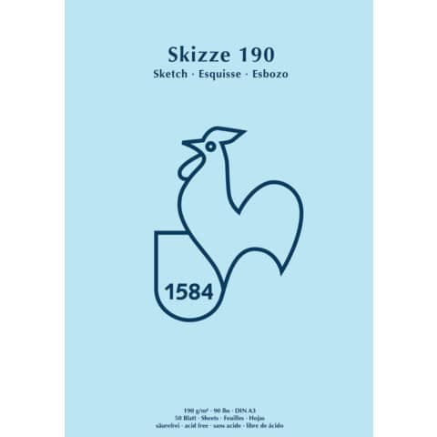 Skizzenblock - A3, 190 g/qm, 50 Blatt