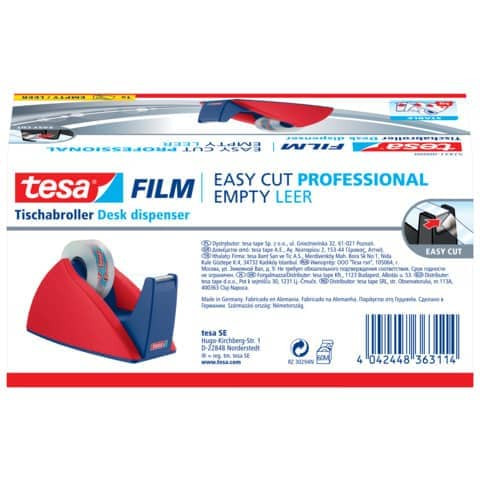Tischabroller 19mmx33m rot/blau TESA 57421-0 Easy Cut leer