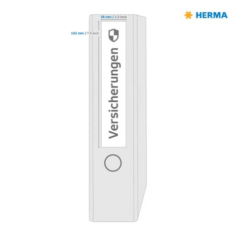 Ordneretikett 38x192mm weiß 70 Stück HERMA 8620 schmal/kurz permanent