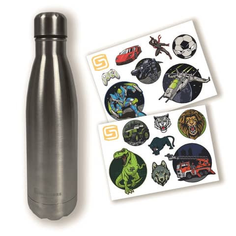 Trinkflasche Edelstahl Silver Boys SCHNEIDERS 49991-203 m.Sticker 500ml