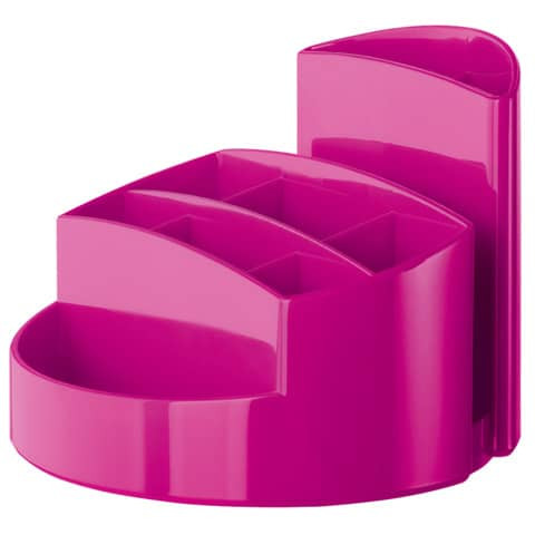 Schreibtischköcher RONDO - 9 Fächer, Gummifüße, Briefschlitz, New Colours pink