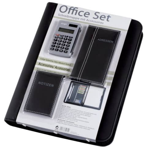 Schreibmappen Set schwarz 30060 35x26,5cm