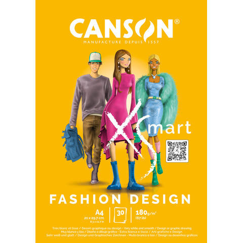 Zeichenblock A4/30BL 180g weiß CANSON C32250P000 XSMART Fashion