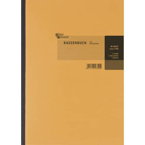 Kassenbuch A4 Durchschreibe orange K+E 8626532 2x50Blatt