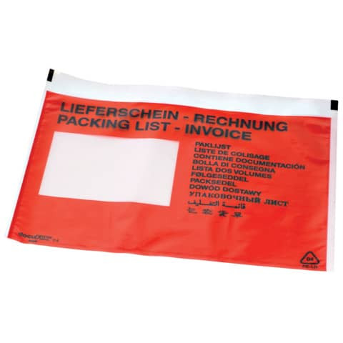Begleitpapiertasche C5 SK rot 250st. DOCUFIX 2FVDO402024 Lief./Rech.