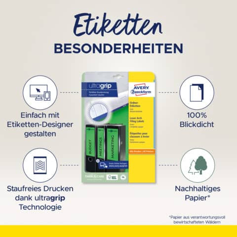 Ordneretikett 61x192mm grün ZWECKFORM L4768-20 ILK 80ST