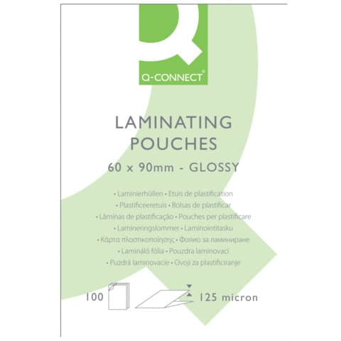 Folientasche 60x90mm 2x125mym 100ST Q-CONNECT KF01209 Visitenkarten