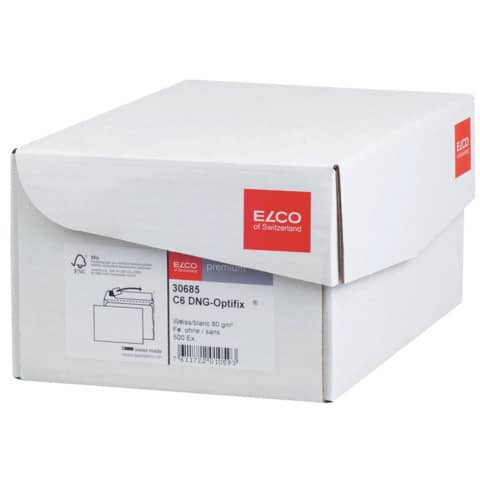 Briefhülle C6 80g 500ST weiß ELCO 30685 Office Box Haftklebung