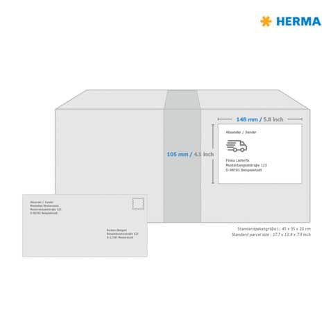 Adressetiketten-Einzeln 148x105mm ws HERMA 4332 500 Stück permanent haftend