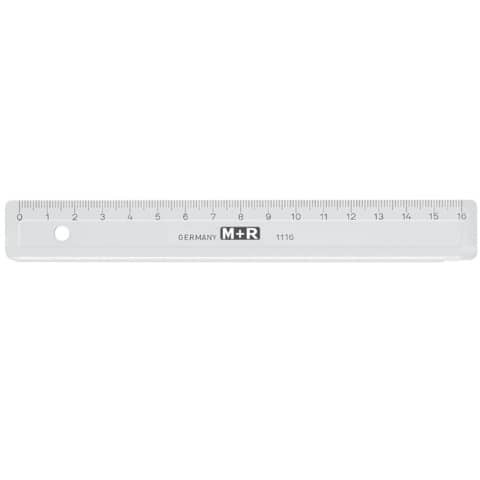 Lineal 16cm glasklar M+R 711160000 Plastik