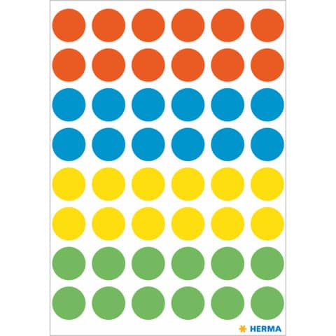 Etiketten Ø13mm farbig sortiert HERMA 1851 240 Stück permanent haftend