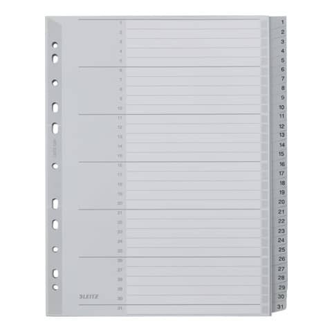 Register Plastik A4 1-31 grau LEITZ 1281-00-00 31tlg.