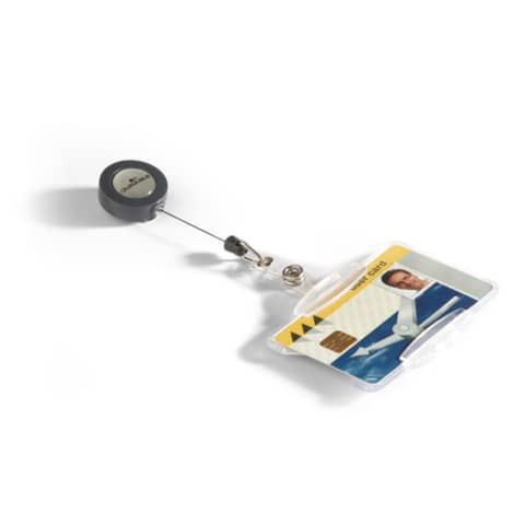 Namensschild 54x85mm transp. DURABLE 801119 10St mit Ausweishülle