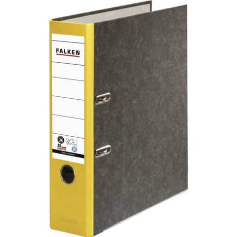 Ordner Wolkenmarmor A4 8cm sw/gelb FALKEN 80024813 Recycling