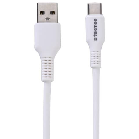 Ladekabel USB-A/USB-C Nylon weiß TEKMEE 40 43 01 70