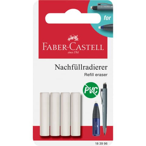 Ersatzradierer für 184401 ws FABER CASTELL 183996 BK=4St