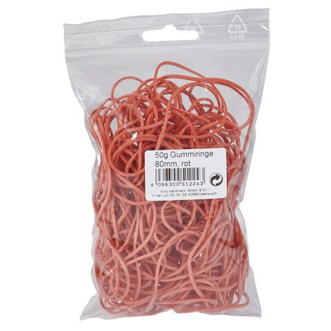 Gummiringe 80mm 50g rot WIHEDÜ 515.224