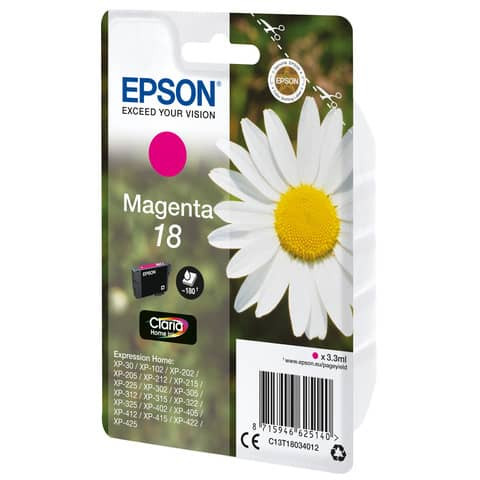 Inkjetpatrone Nr. 18 magenta EPSON C13T18034012 3,3ml